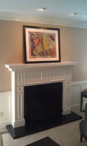 Custom mantelpiece built by Ryan in Louisville, KY. CustomBuilt-InCabinets.com